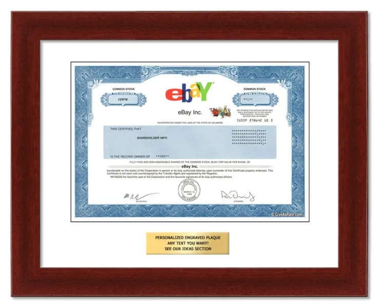 eBay Personalized Replica Stock Certificate