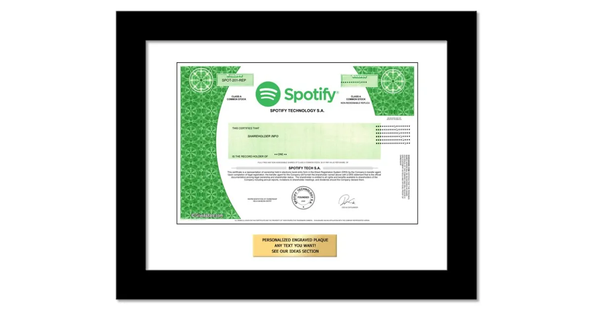 Buy One Share of Spotify Stock as a Gift in 1 Minute