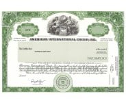 AIG - Replica Stock Certificate