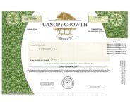 Canopy Growth - Replica Stock Certificate