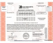 MGM Resorts - Replica Stock Certificate