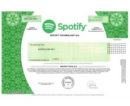 Spotify - Replica Stock Certificate