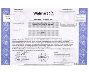 Walmart Stores - Replica Stock Certificate