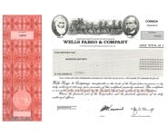 Wells Fargo - Replica Stock Certificate